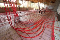 Green energy installation of radiant heat piping,