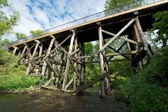 Documenting finished restoration of the Trestle Bridge